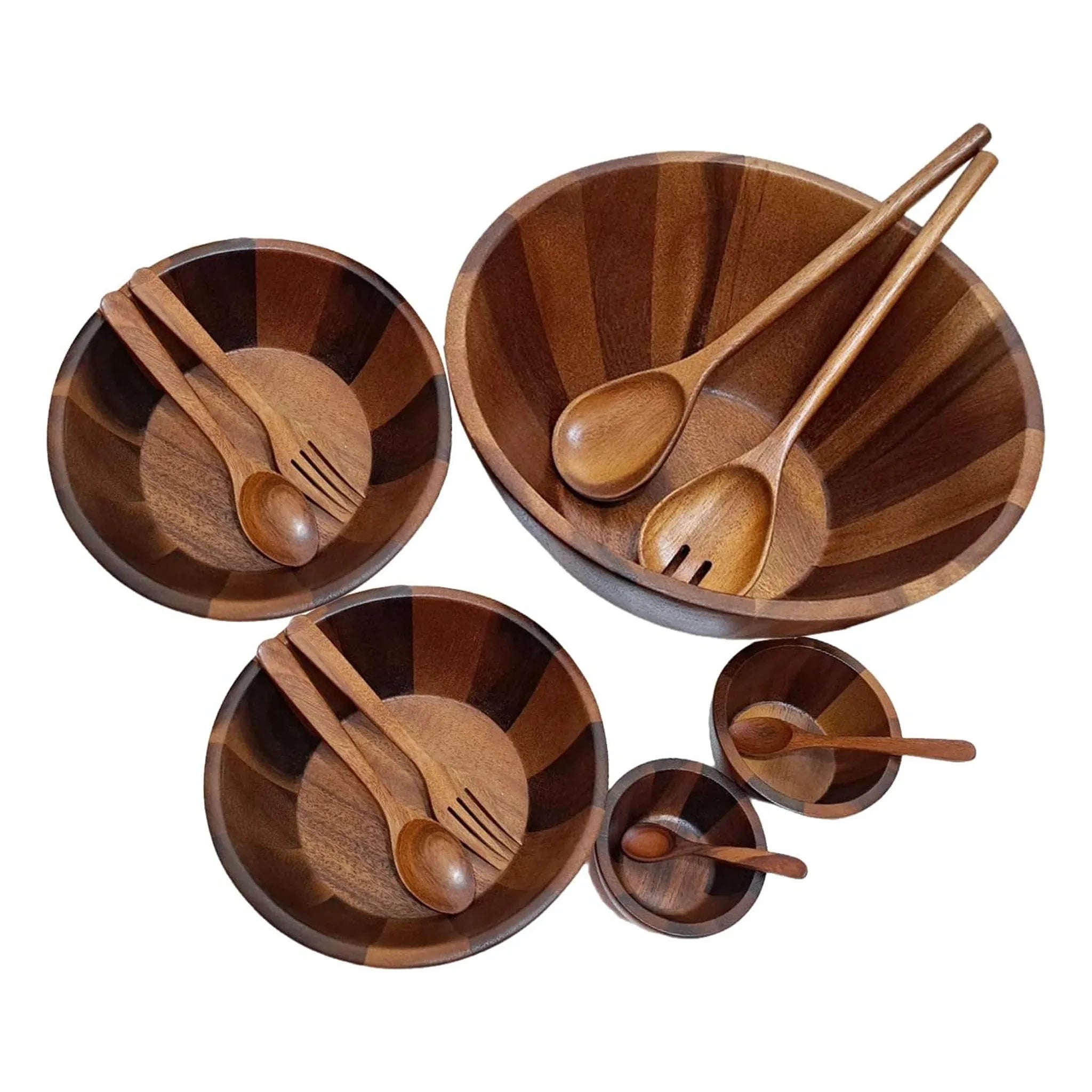 Bowl madera apilable con cuchara | Set de 3 pz